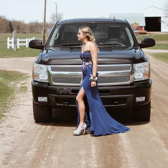 Prom Dress, Navy Blue Absolutely Stunning Dress - Picture 5 of 7